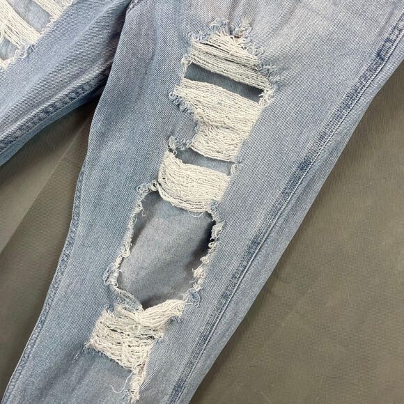 Hollister Ultra High Rise Mom Jeans Women's 7R W28 L27 Light Blue Zip Fly Button - Picture 2 of 11